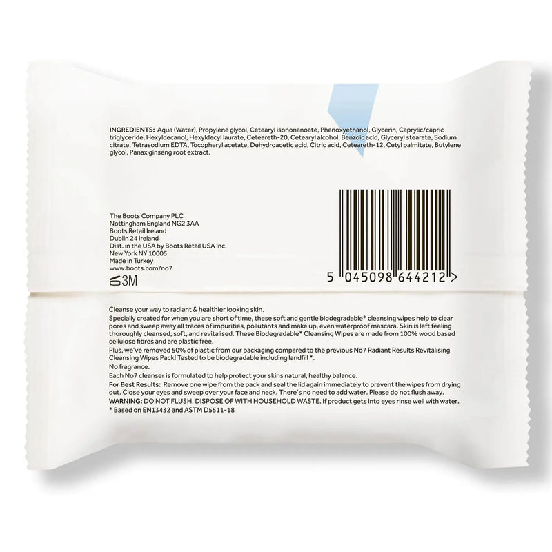 No7 Biodegradable Cleansing Wipes โ Medoget