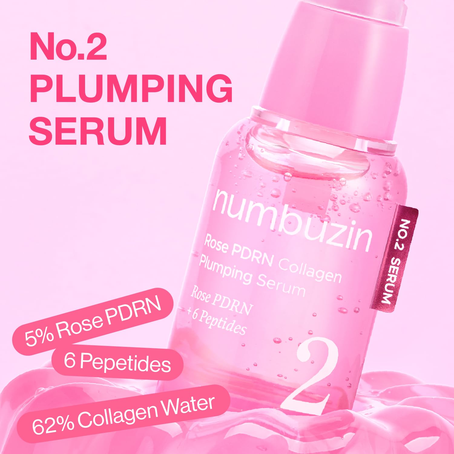 Numbuzin No. 2 Rose PDRN Collagen Plumping Serum