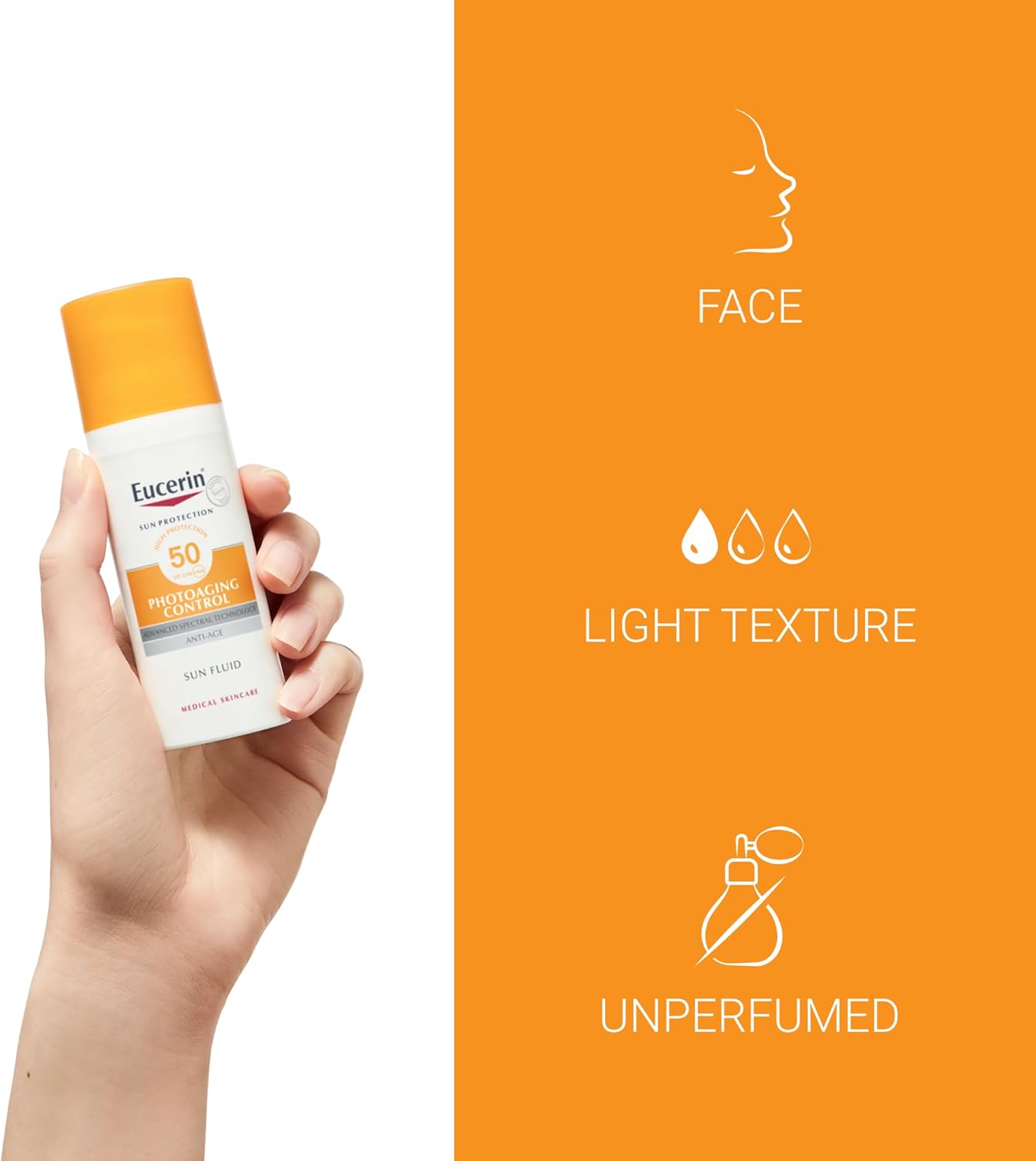 Eucerin Photoaging Control Sun Protection Fluid UVB UVA SPF 50+
