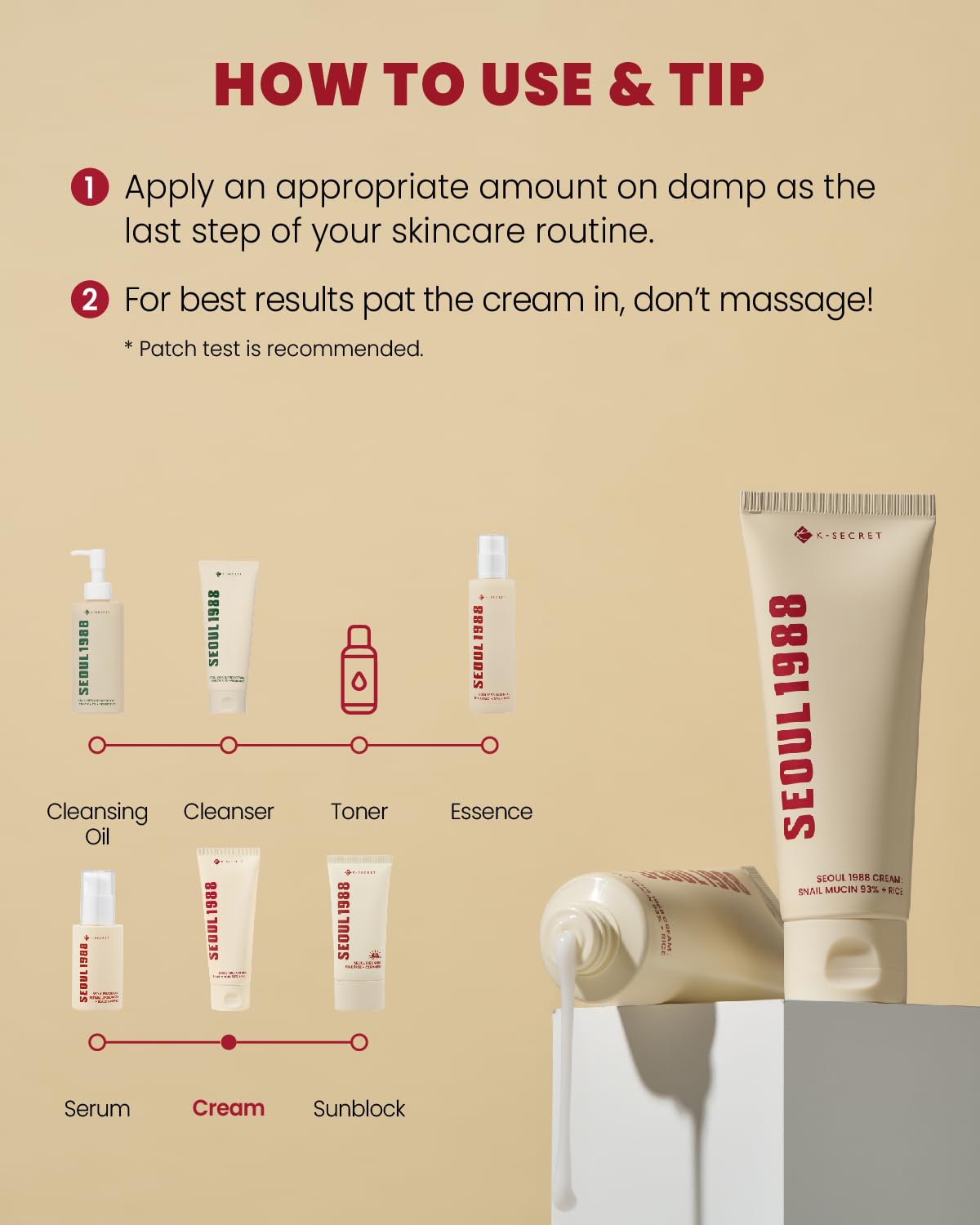 K-Secret Seoul 1988 Snail Mucin 93% + Rice Cream