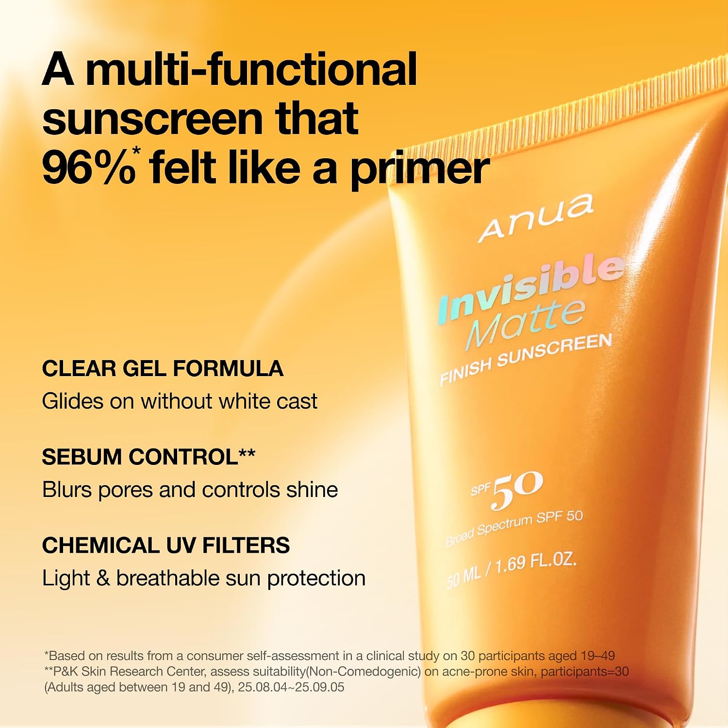 Anua Invisible Matte Finish Sunscreen SPF 50