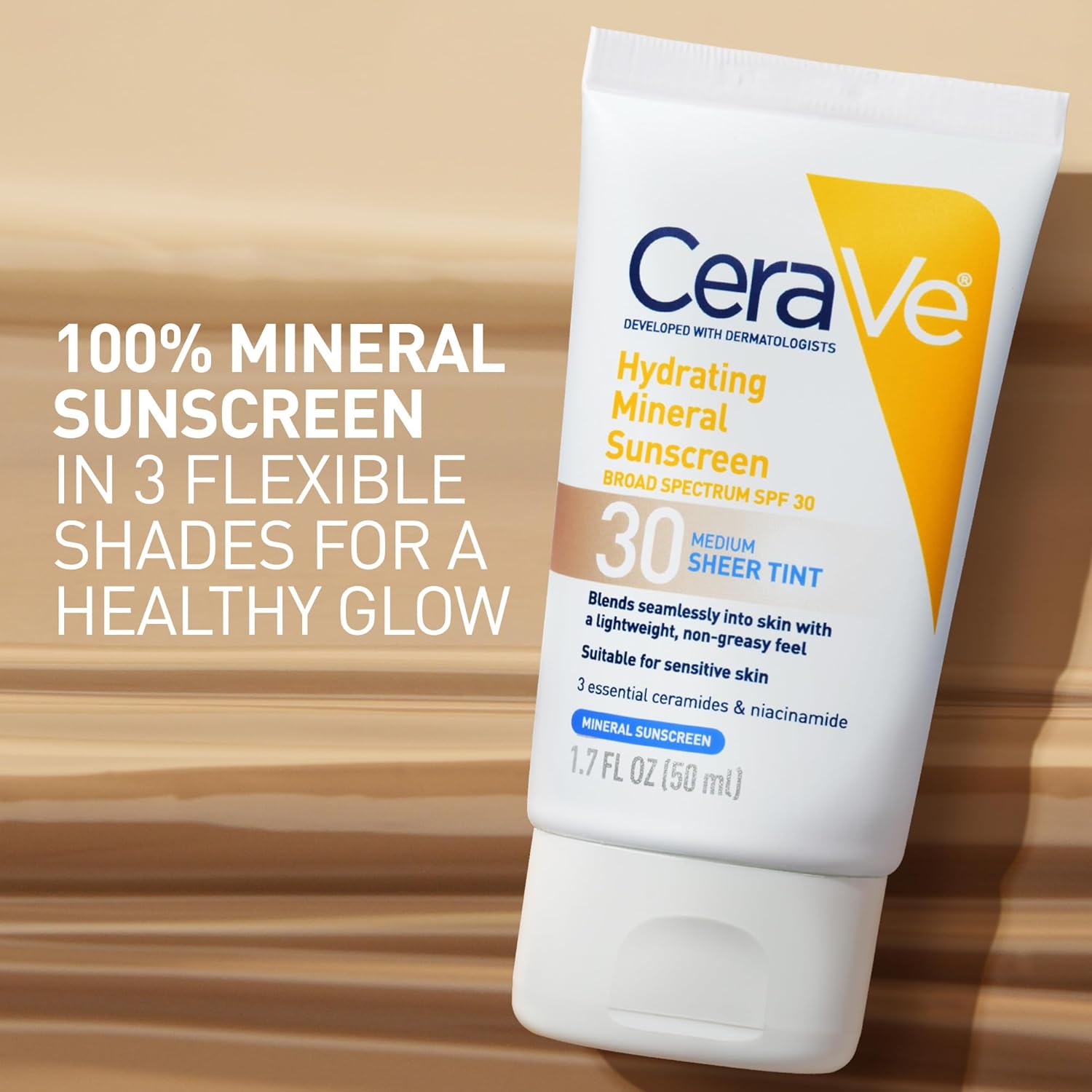 Cerave Hydrating Mineral Sunscreen SPF 30 Medium Sheer Tint
