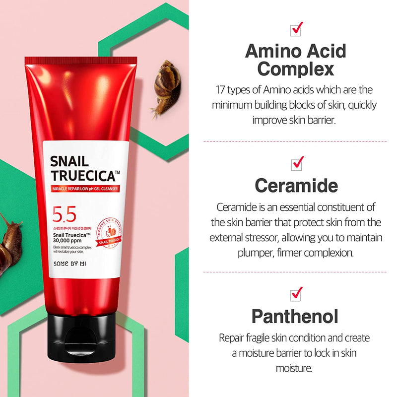 Some By Mi Snail Truecica Miracle Repair Low pH Gel Cleanser – Medoget
