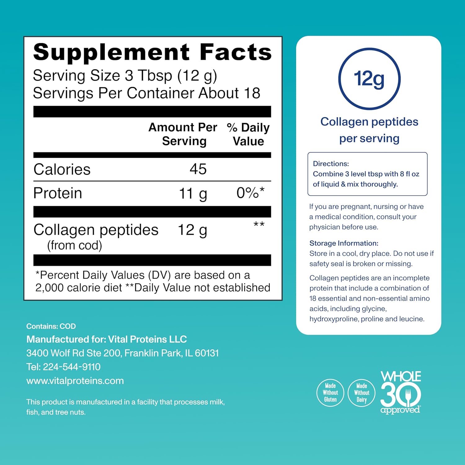 Vital Proteins Marine Collagen - Unflavoured