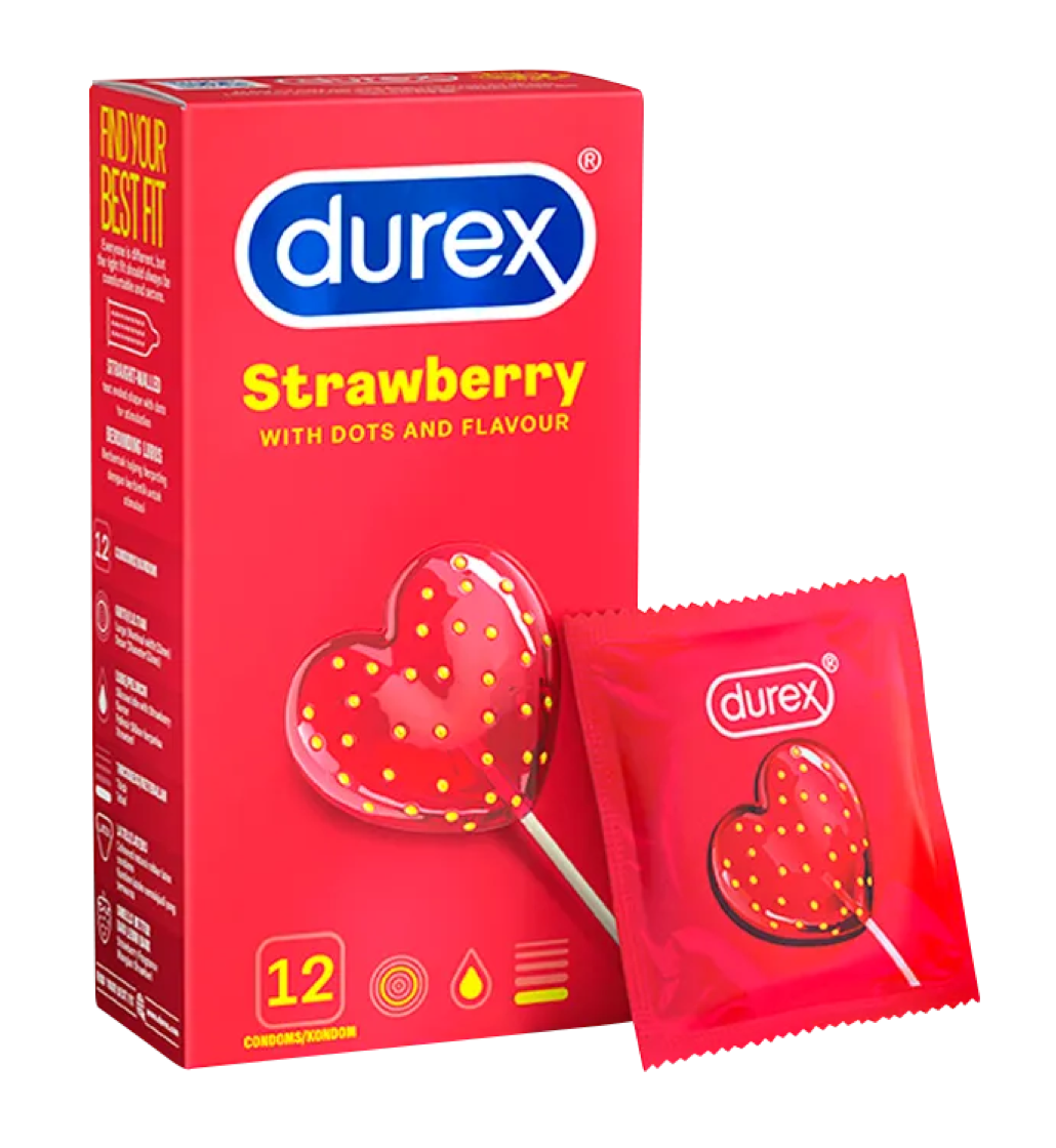 Durex Strawberry Dotted Condoms