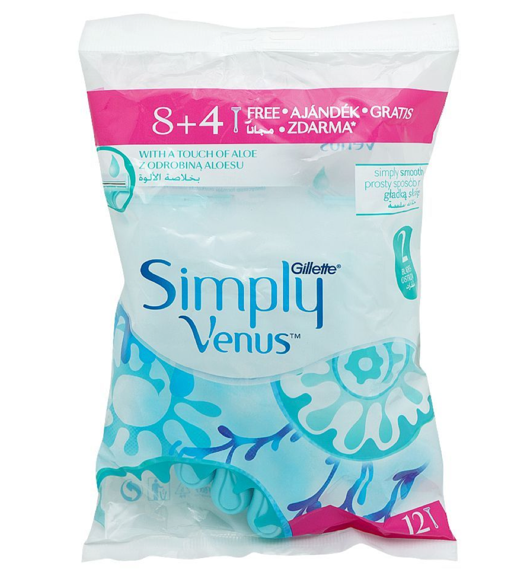 Gillette Simply Venus 2 Disposable Blades Pouch 8+4