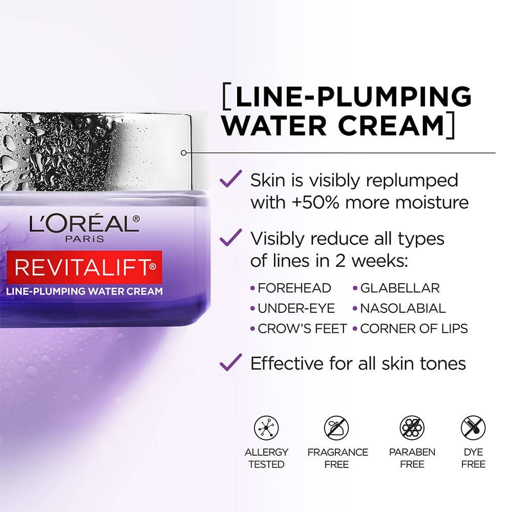 L'Oreal Revitalift Derm Intensives Micro-Hyaluronic Acid + Ceramides Line-Plumping Water Cream on L'Oreal Revitalift Derm Intensives Micro-Hyaluronic Acid + Ceramides Line-Plumping Water Cream on
