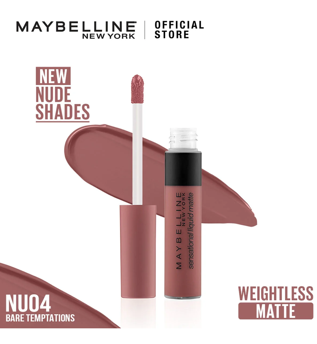 Maybelline Color Sensational Liquid Matte Nude Lipstick - NU04 Bare Temptation