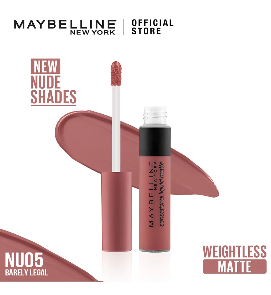 Maybelline Color Sensational Liquid Matte Nude Lipstick - NU05 Barely Legal