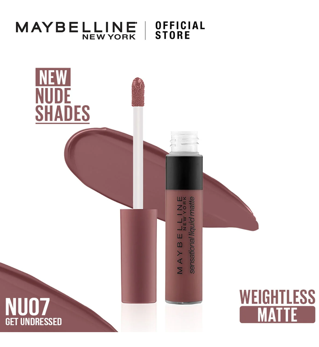 Maybelline Color Sensational Liquid Matte Nude Lipstick - NU07 Get Undressed