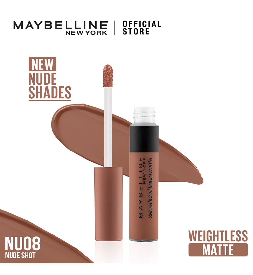 Maybelline Color Sensational Liquid Matte Nude Lipstick - NU08 Nude Shot