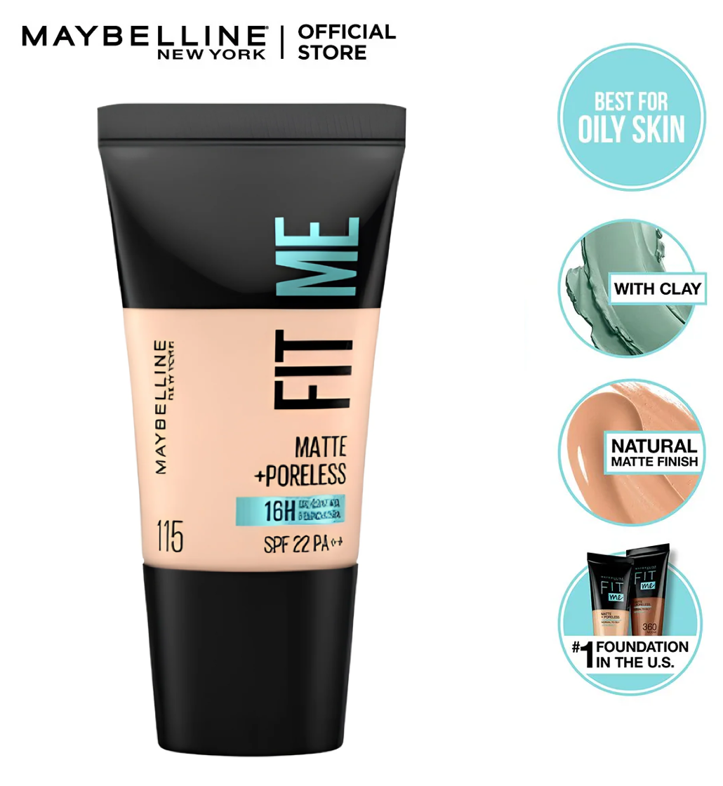 Maybelline Fit Me Matte + Poreless 16H Mini Foundation SPF 22 - 115 Ivory