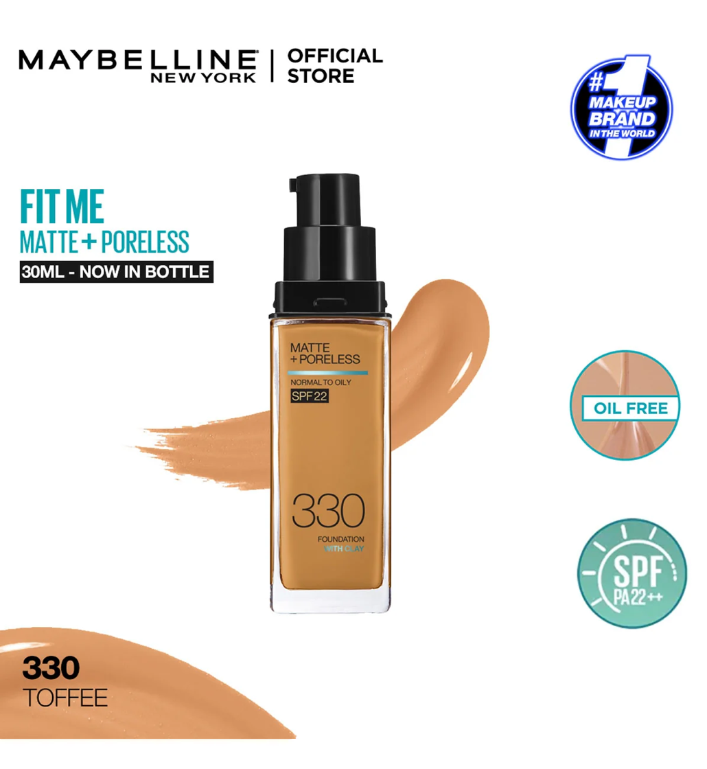 Maybelline Fit Me Matte + Poreless Foundation SPF 22 - 330 Toffee