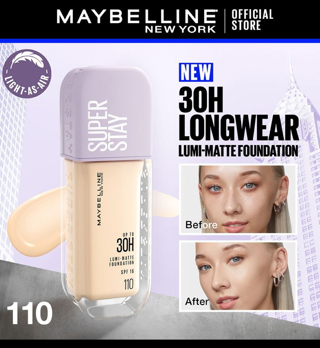 Maybelline Super Stay Up To 30H Lumi Matte Foundation SPF 16 - 110