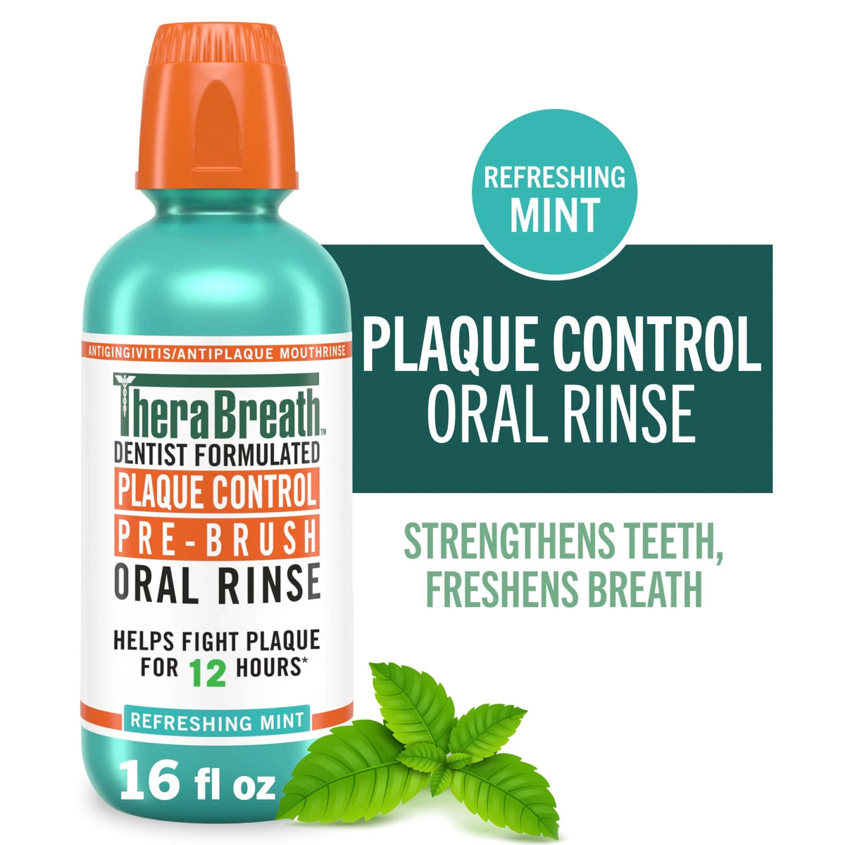 TheraBreath Plaque Control Pre-Brush Oral Rinse