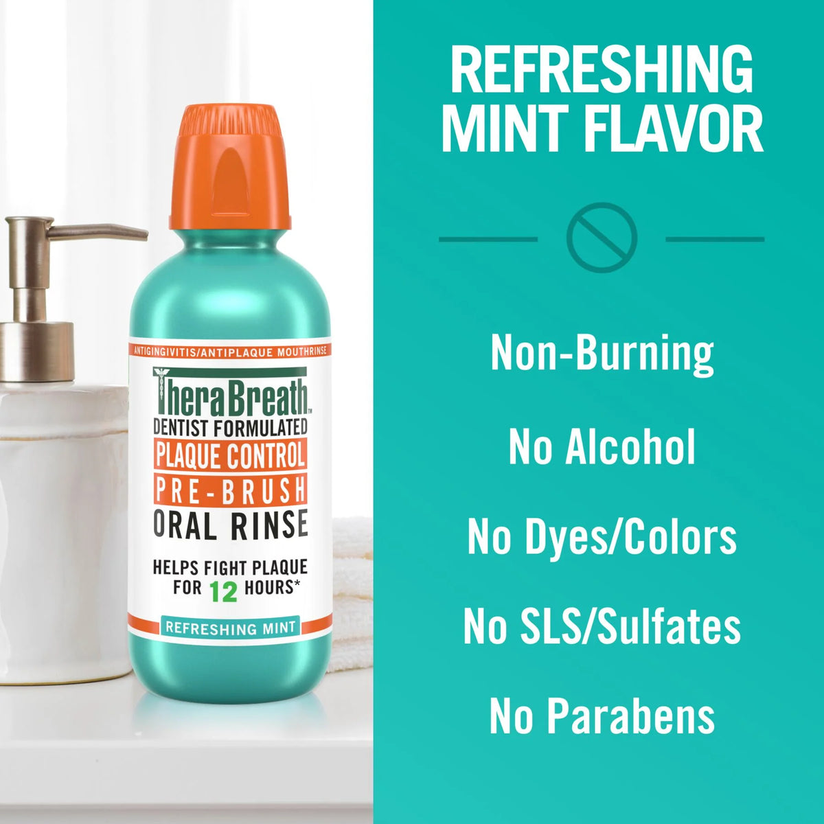 TheraBreath Plaque Control Pre-Brush Oral Rinse