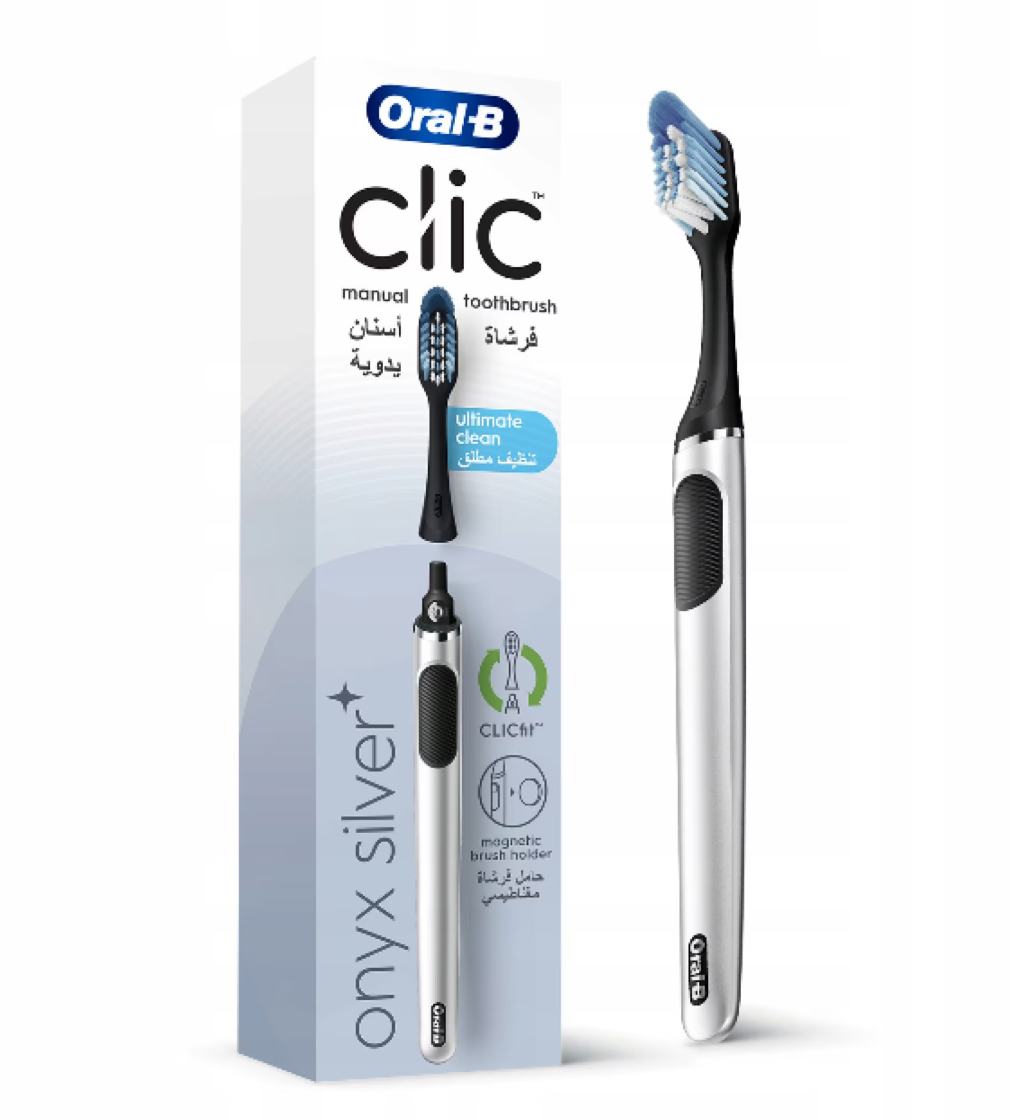 Oral-B Clic Manual Toothbrush Onyx Silver