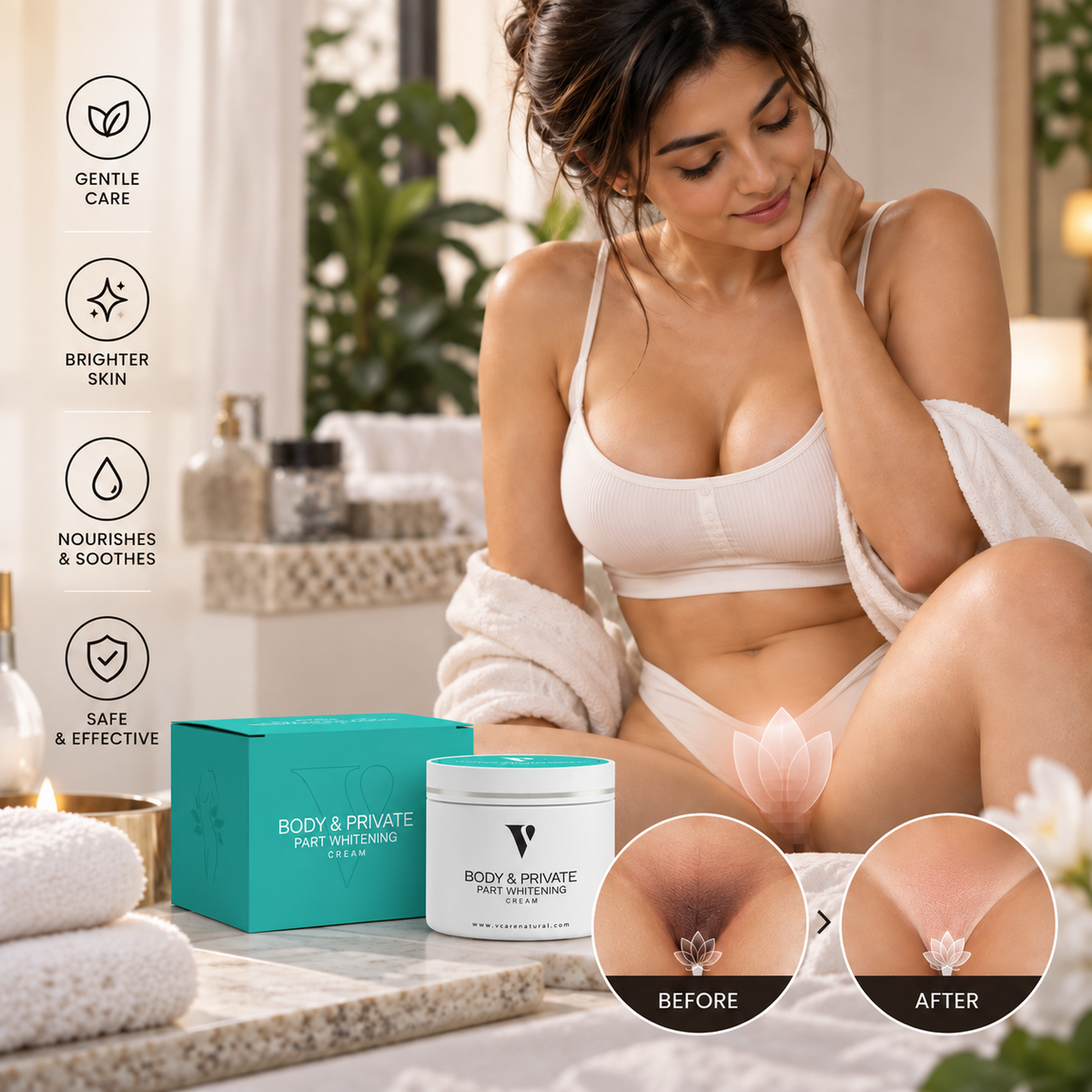 VCare Natural Private Body Part Whitening Cream