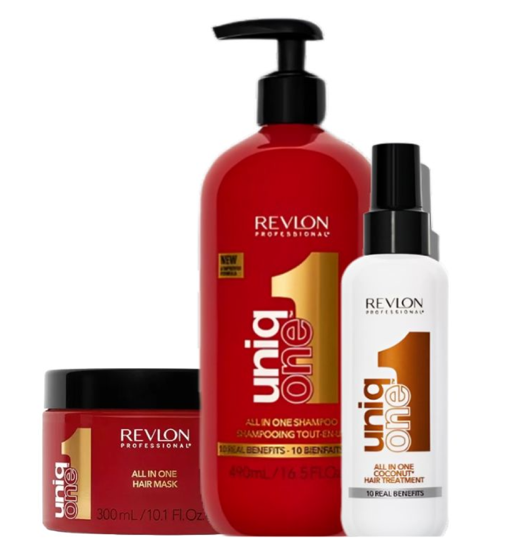 Revlon Professional UniqONE™ Shampoo + UniqONE™ Mask + Leave-In Treatment 3 in 1 Pack - Coconut Fragrance