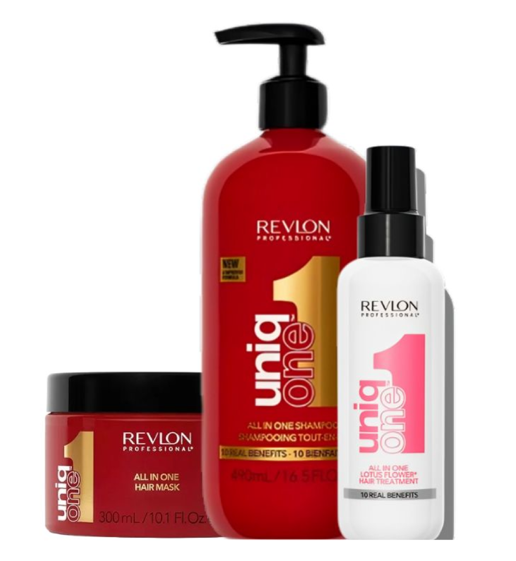Revlon Professional UniqONE™ Shampoo + UniqONE™ Mask + Leave-In Treatment 3 in 1 Pack - Lotus Fragrance