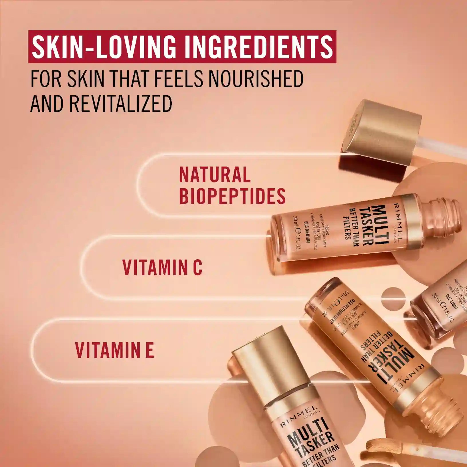 Rimmel London Multi Tasker Better Than Filters Primer, Highlighter + Glow Booster