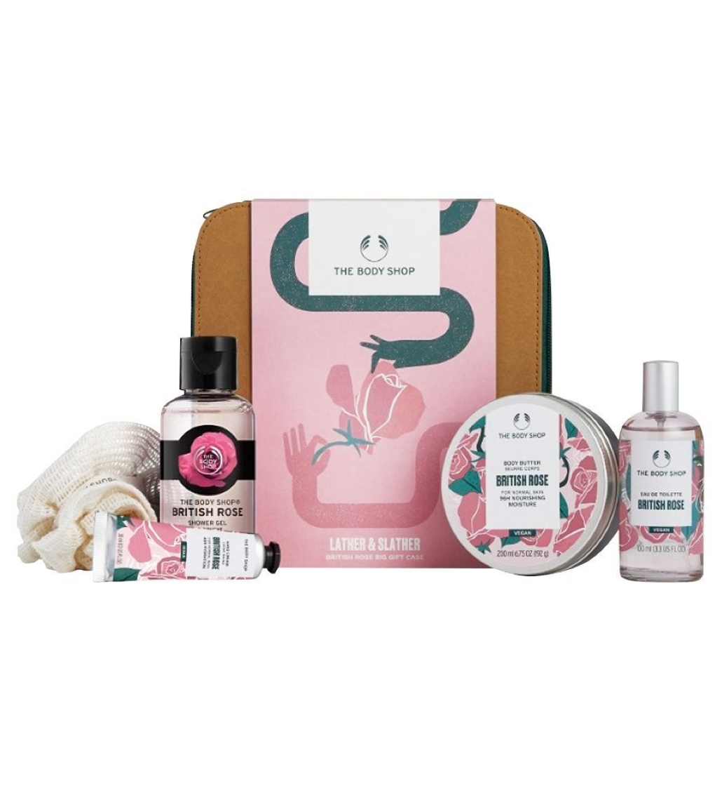 The Body Shop Lather & Slather British Rose Big Gift Set