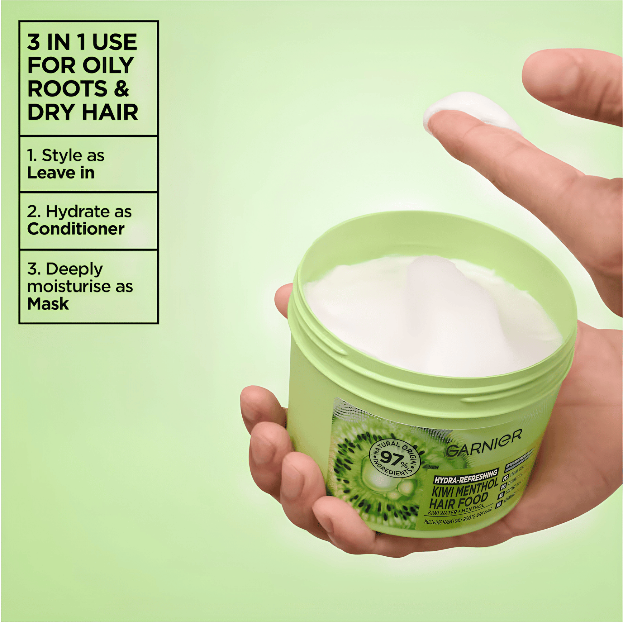 Garnier Hydra-Refreshing Kiwi Menthol Hair Food Mask