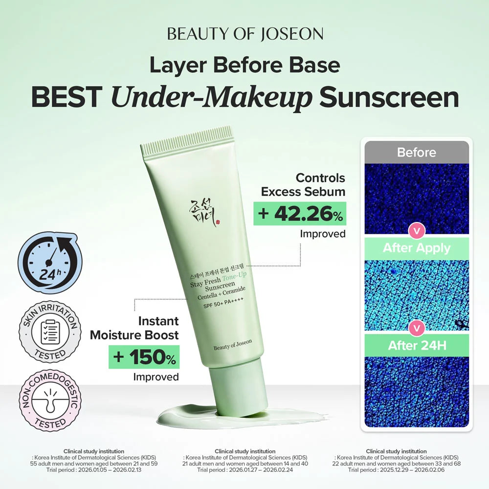 Beauty of Joseon Stay Fresh Tone-Up Sunscreen Green SPF 50+ PA++++