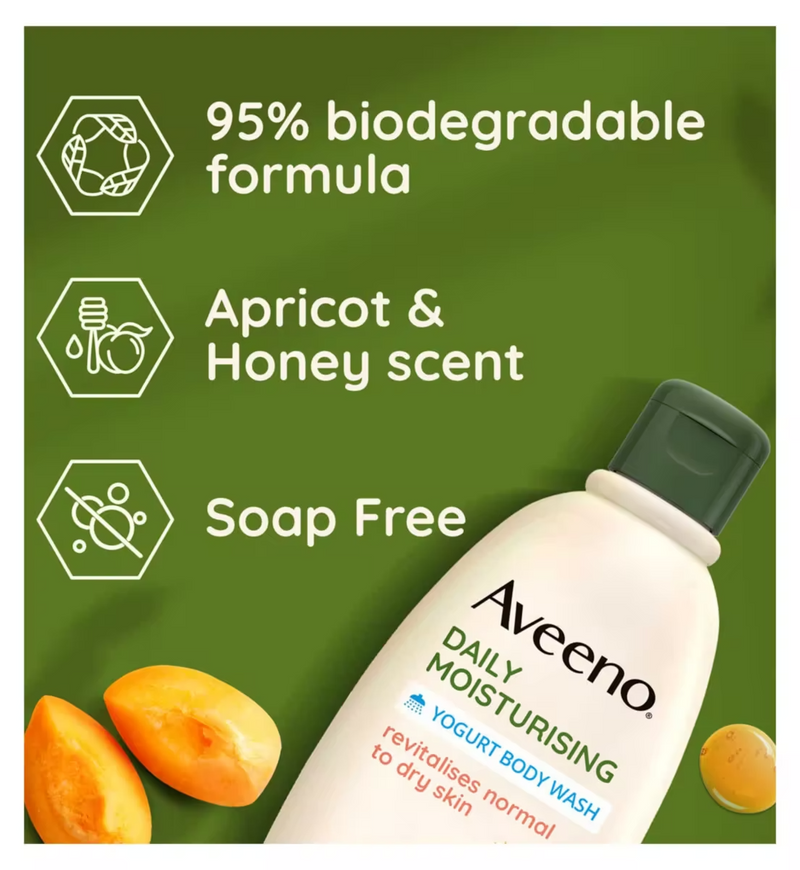 Aveeno Daily Moisturising Yogurt Body Wash – Apricot & Honey Scented