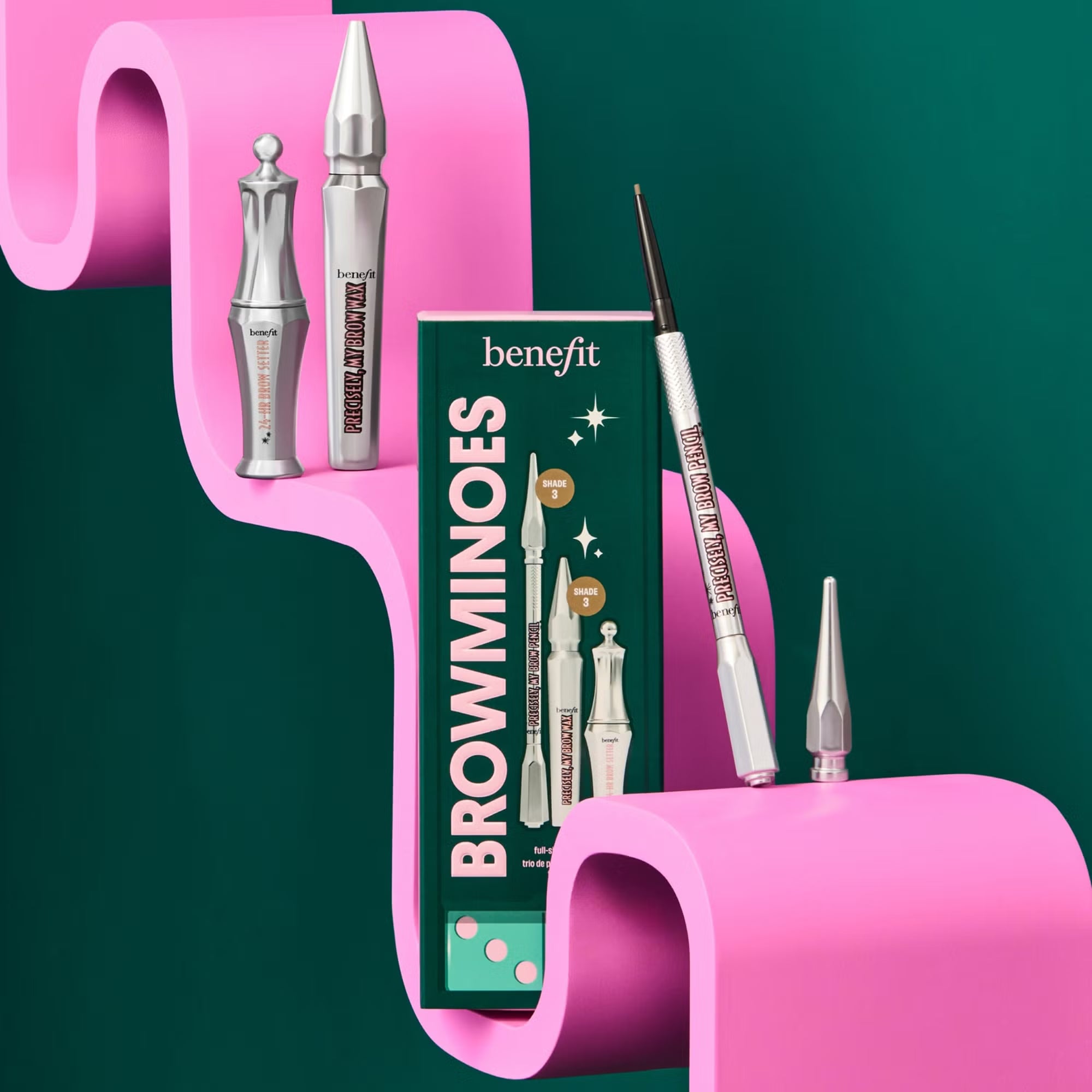 Benefit Browminoes 5 Eyebrow Makeup 3 Piece Gift Set