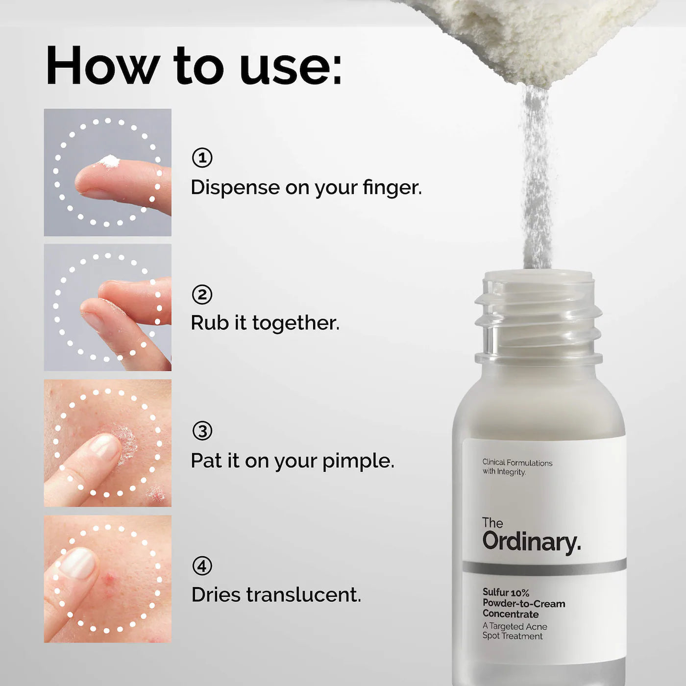 The Ordinary Sulfur 10% Powder-to-Cream Concentrate Acne Spot Treatment