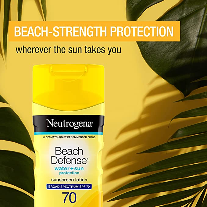 Neutrogena Beach Defense Water + Sun Protection Sunscreen Lotion SPF 70