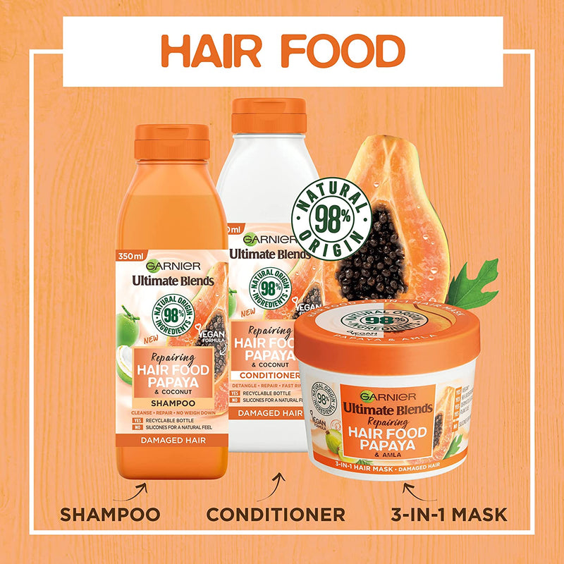 Garnier Ultimate Blends Hair Food Papaya & Amla 3-in-1 Repairing Hair Mask Treatment