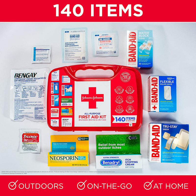 Johnson & Johnson All-Purpose Portable Compact First Aid Kit