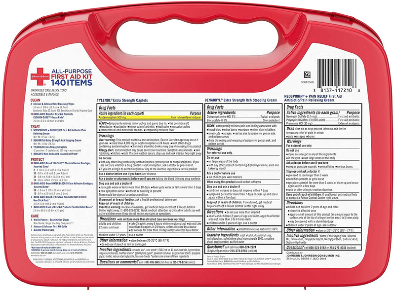 Johnson & Johnson All-Purpose Portable Compact First Aid Kit