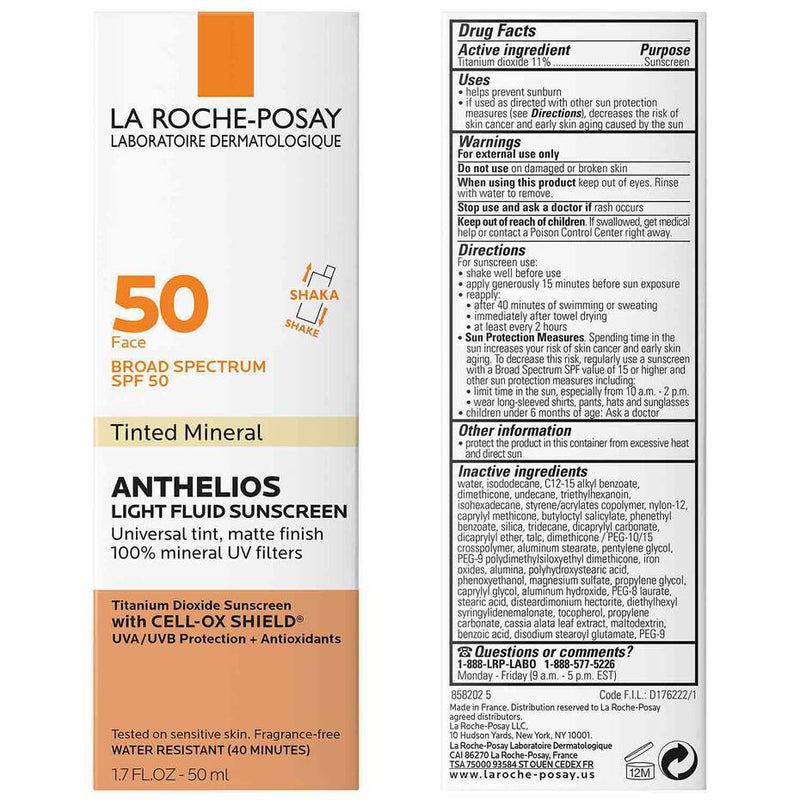 La Roche-Posay Anthelios Mineral Tinted Sunscreen SPF50 for Face 1.7 fl.  oz. (50ml) 