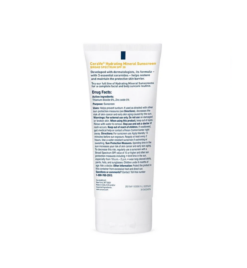 CeraVe Hydrating Mineral Sunscreen Face SPF 30