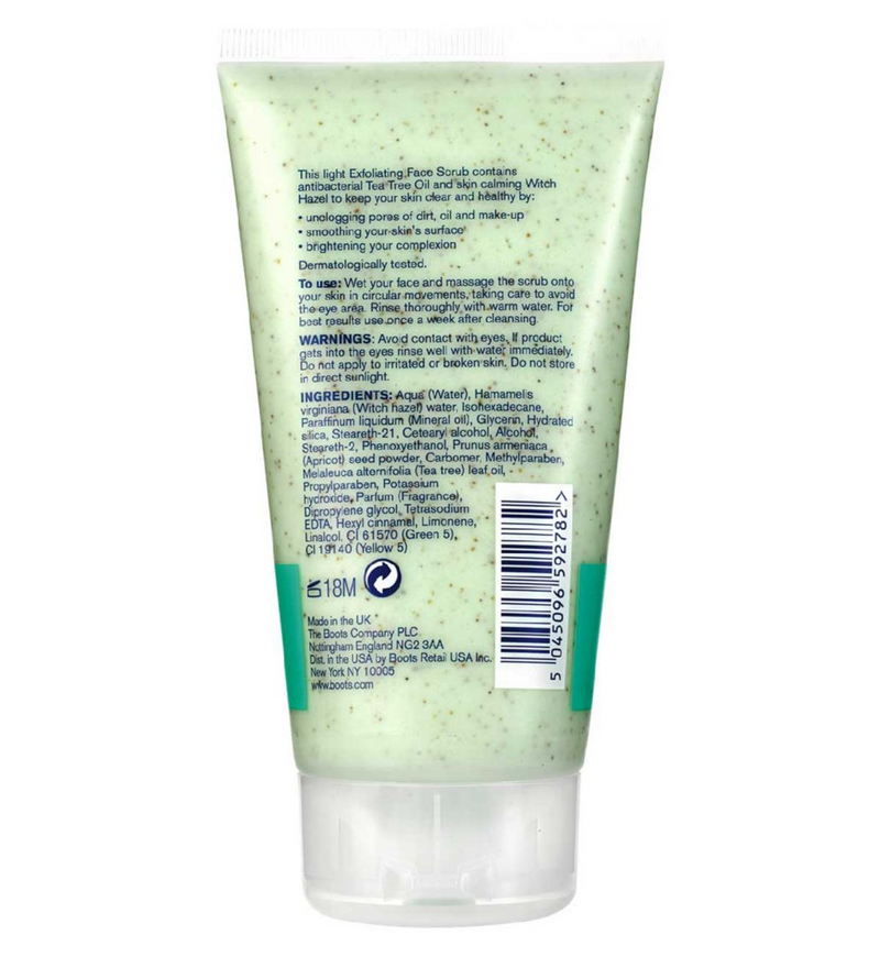 Boots Tea Tree & Witch Hazel Exfoliating Face Scrub