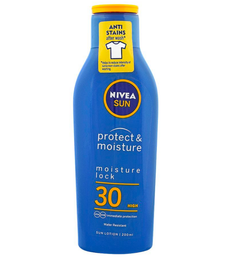 Image showcasing Nivea Sun Protect & Moisture Moisture Lock Sun Lotion SPF 30 - Medoget