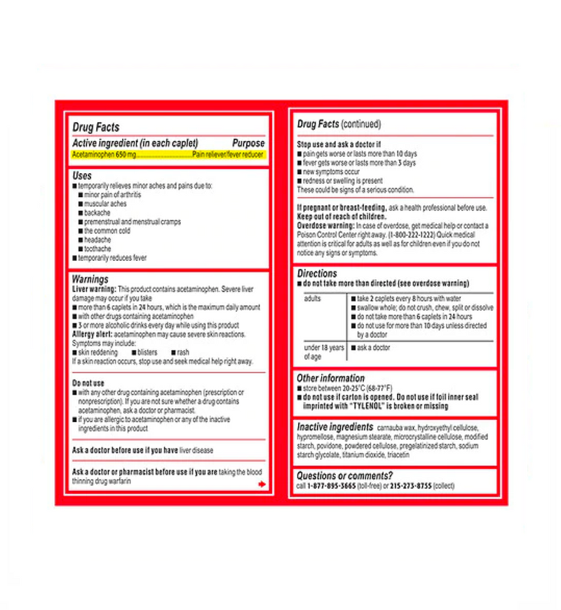 Tylenol 8 Hour Arthritis & Joint Pain Caplets