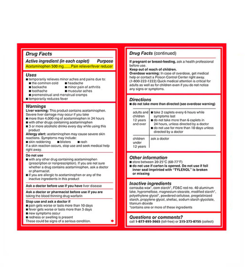 Tylenol Extra Strength Caplets