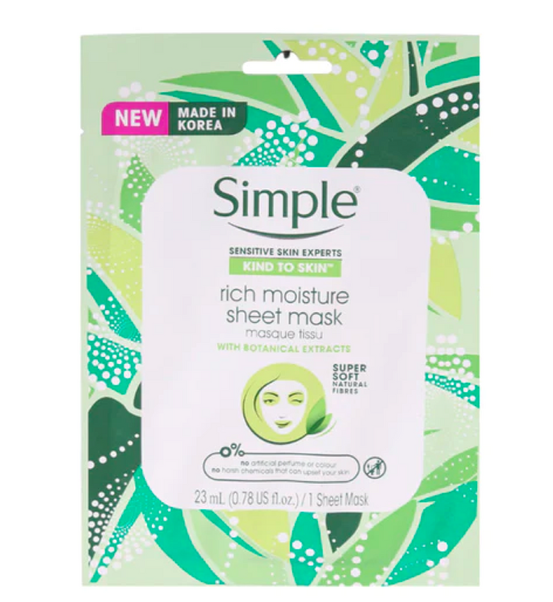Simple Kind To Skin Rich Moisture Sheet Mask