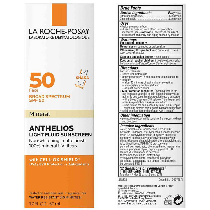 La Roche-Posay Anthelios Light Fluid Mineral Sunscreen SPF 50